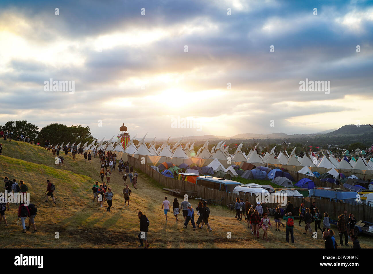 Pilton, Somerset, Regno Unito. Il 26 giugno, 2019. Glastonbury, Regno Unito. Mercoledì 26 Giugno, 2019. Viste del 2019 Festival di Glastonbury. Credito: Roger Garfield/Alamy Live News Foto Stock