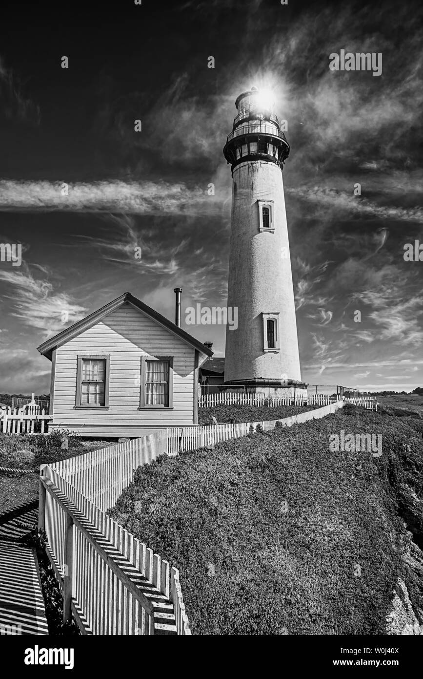 Vista aerea di Pigeon Point Lighthouse in California, Stati Uniti d'America Foto Stock