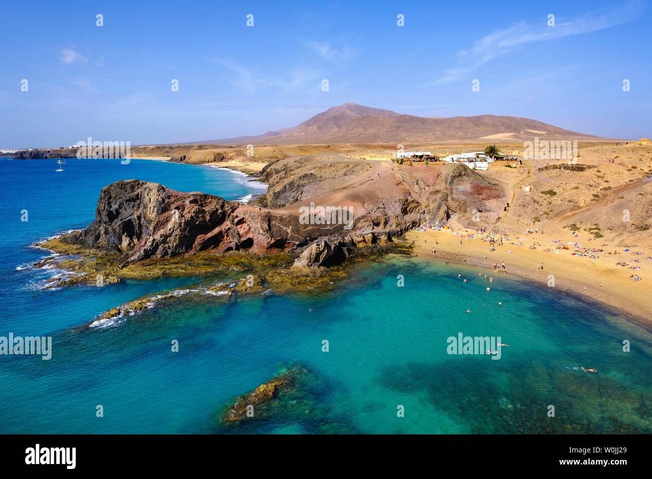 Playa de Papagayo, Papagayo spiagge, vicino a Playa Blanca, Lanzarote, Isole Canarie, Spagna Foto Stock