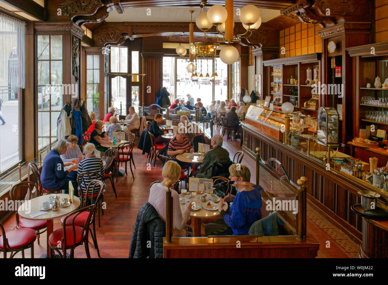 La storica Riquet Cafe house, Cafe Riquet, Lipsia, Germania | Historisches Kaffeehaus Riquet a Leipzig Foto Stock