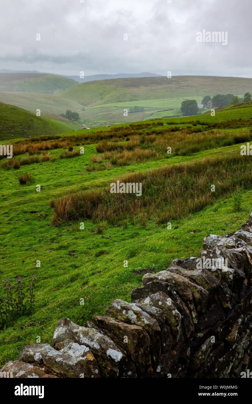 Buxton Derbyshire Regno Unito - Vista attraverso il telecomando del Peak District colline appena fuori Buxton sulla strada per Congleton Foto Stock