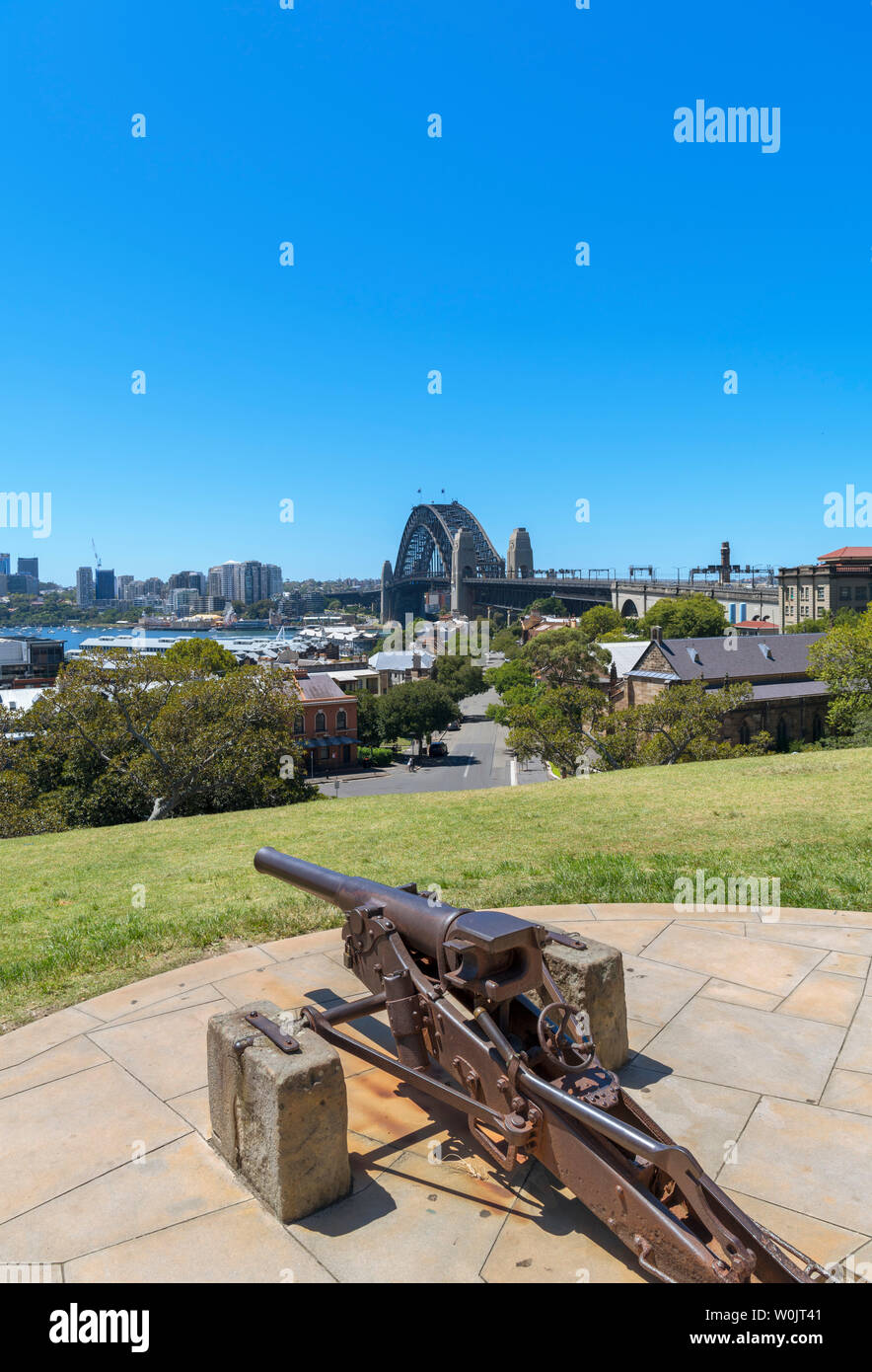 Il Sydney Harbour Bridge visto dall osservatorio di Sydney, Osservatorio Hill, punto mugnai, Sydney, Australia Foto Stock