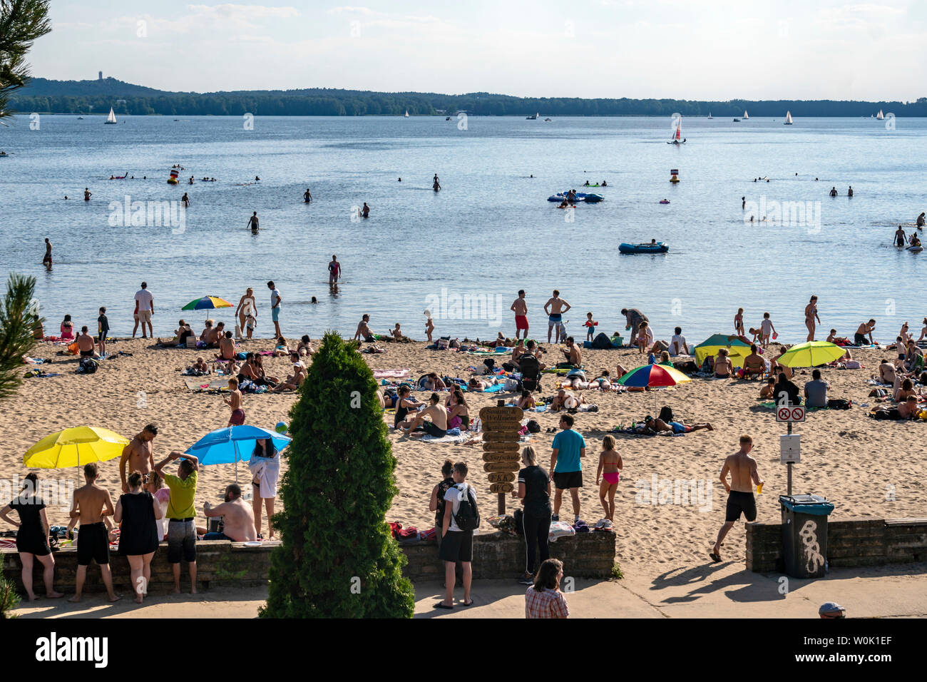 Strandbad Müggelsee, Sommer 2019, Berlin Köpenik, Deutschland Foto Stock