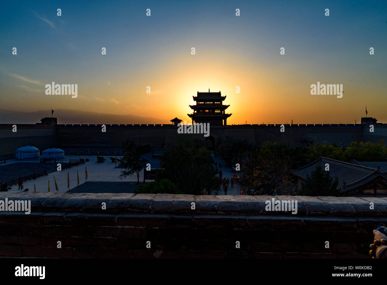 Jiayuguan City Tower Foto Stock