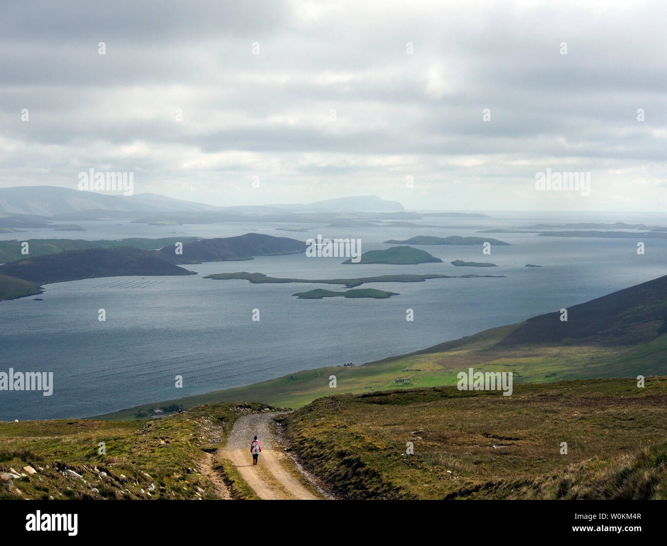 Weisdale voe dalla collina di suono, Shetland Foto Stock