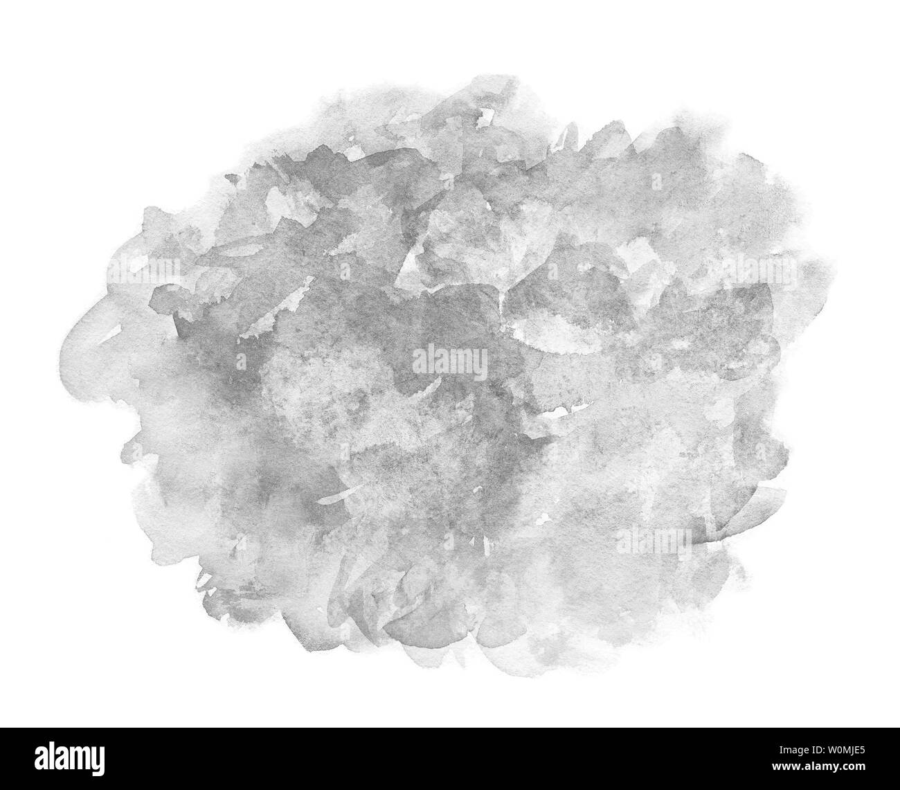 Abstract in bianco e nero acquerello su sfondo bianco.Il colore spruzzi in carta.It è disegnato a mano. Foto Stock