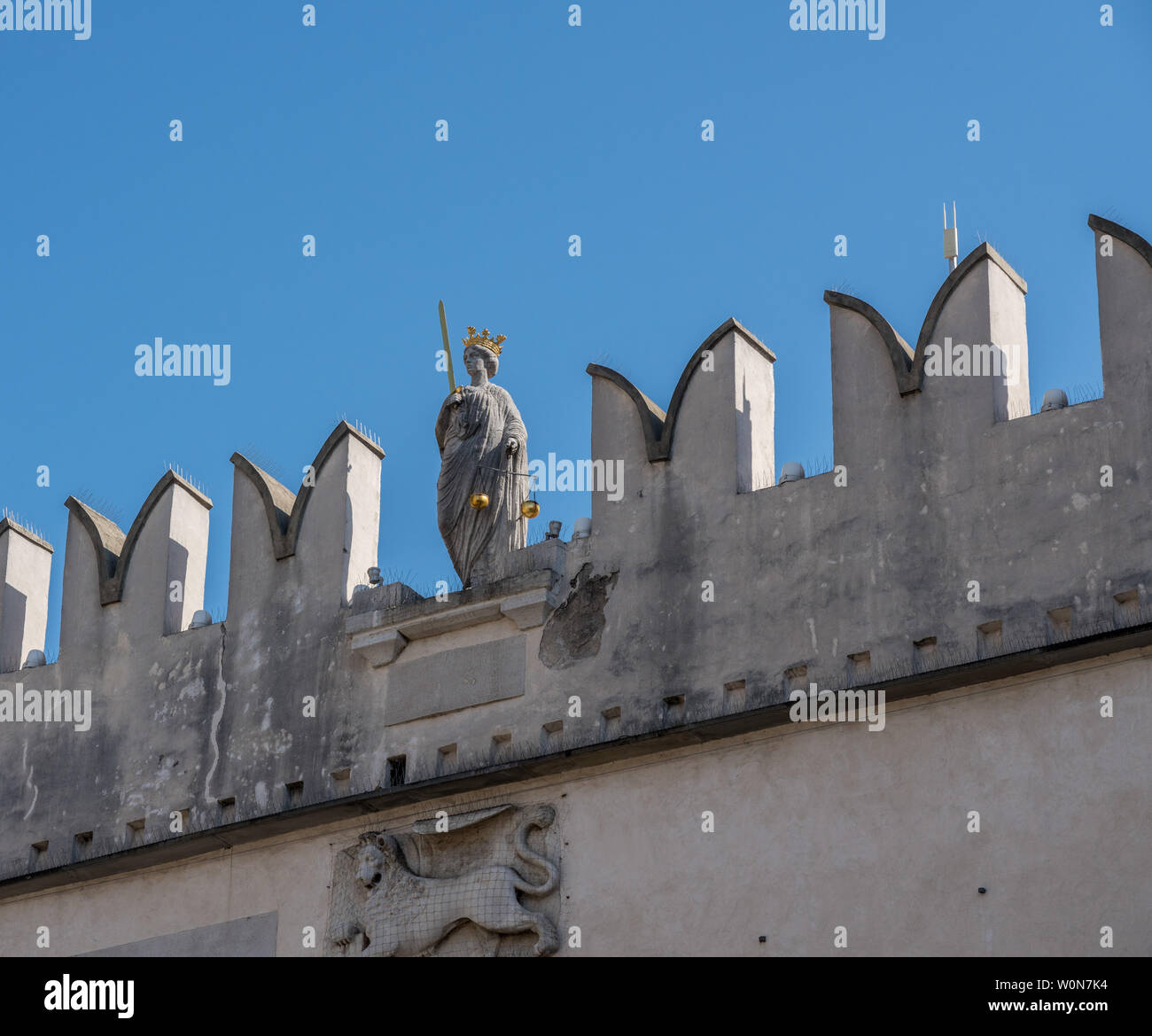 Palazzo Pretorio nel centro storico di Capodistria in Slovenia Foto Stock