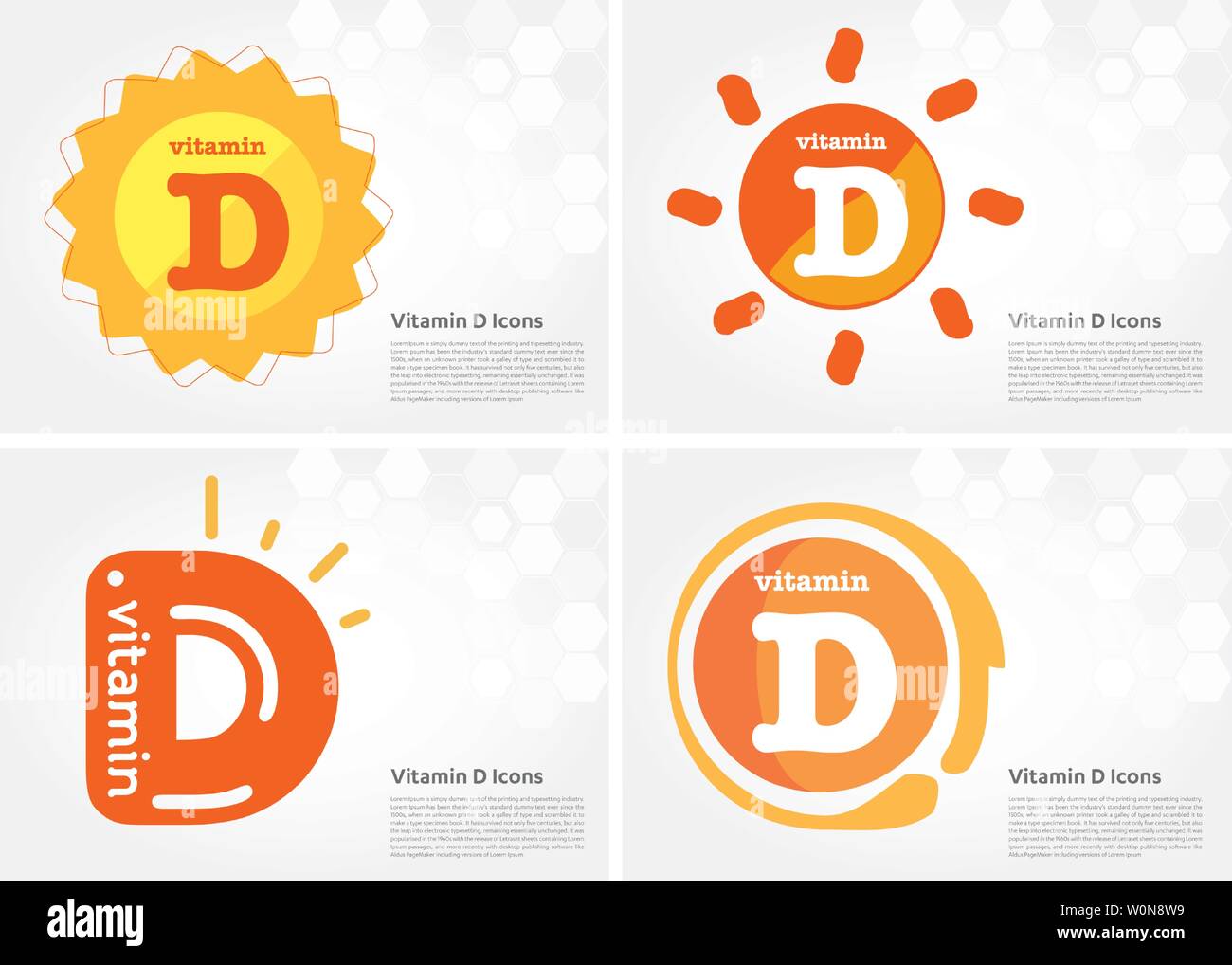 La vitamina D sole che splende pillola icona capsule collection set nero, colecalciferolo. golden vitamina complesso con formula chimica sostanza drop. MedicaL Illustrazione Vettoriale
