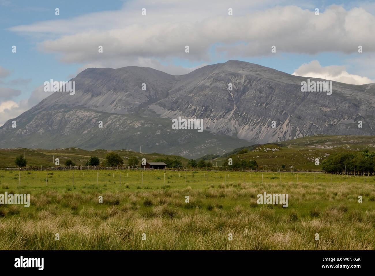 Il fronte sud della montagna Arkle nel northern Highlands scozzesi, Gran Bretagna Foto Stock