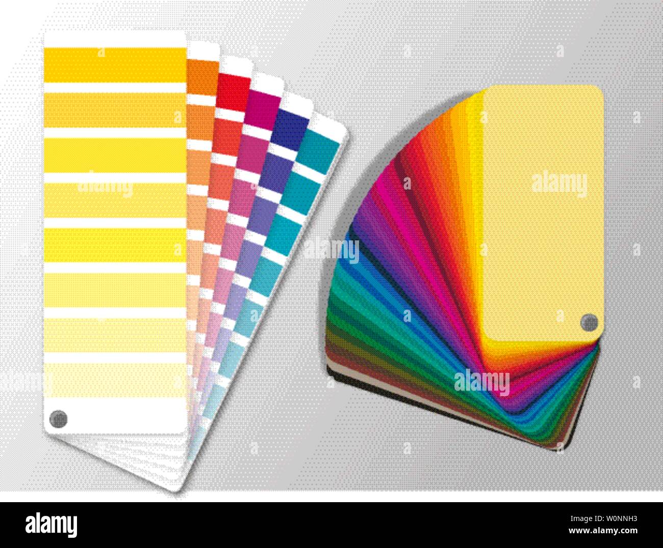 I fan di colore ral hks pantone cmyk ventole valori tabella Illustrazione Vettoriale