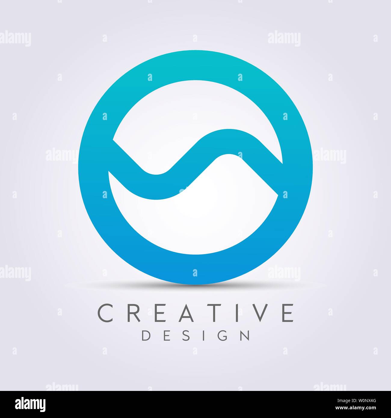Combinazione di cerchio, Onda e lettera S illustrazione vettoriale di clipart Design Logo Symbol modello. Illustrazione Vettoriale