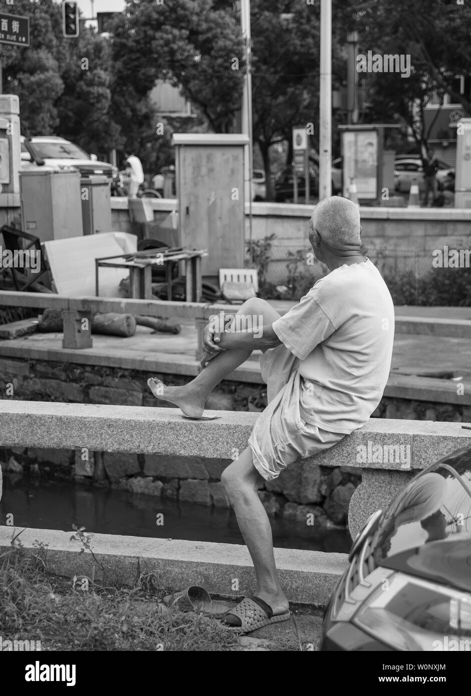 La vecchia strada antica Lane, Suzhou Foto Stock