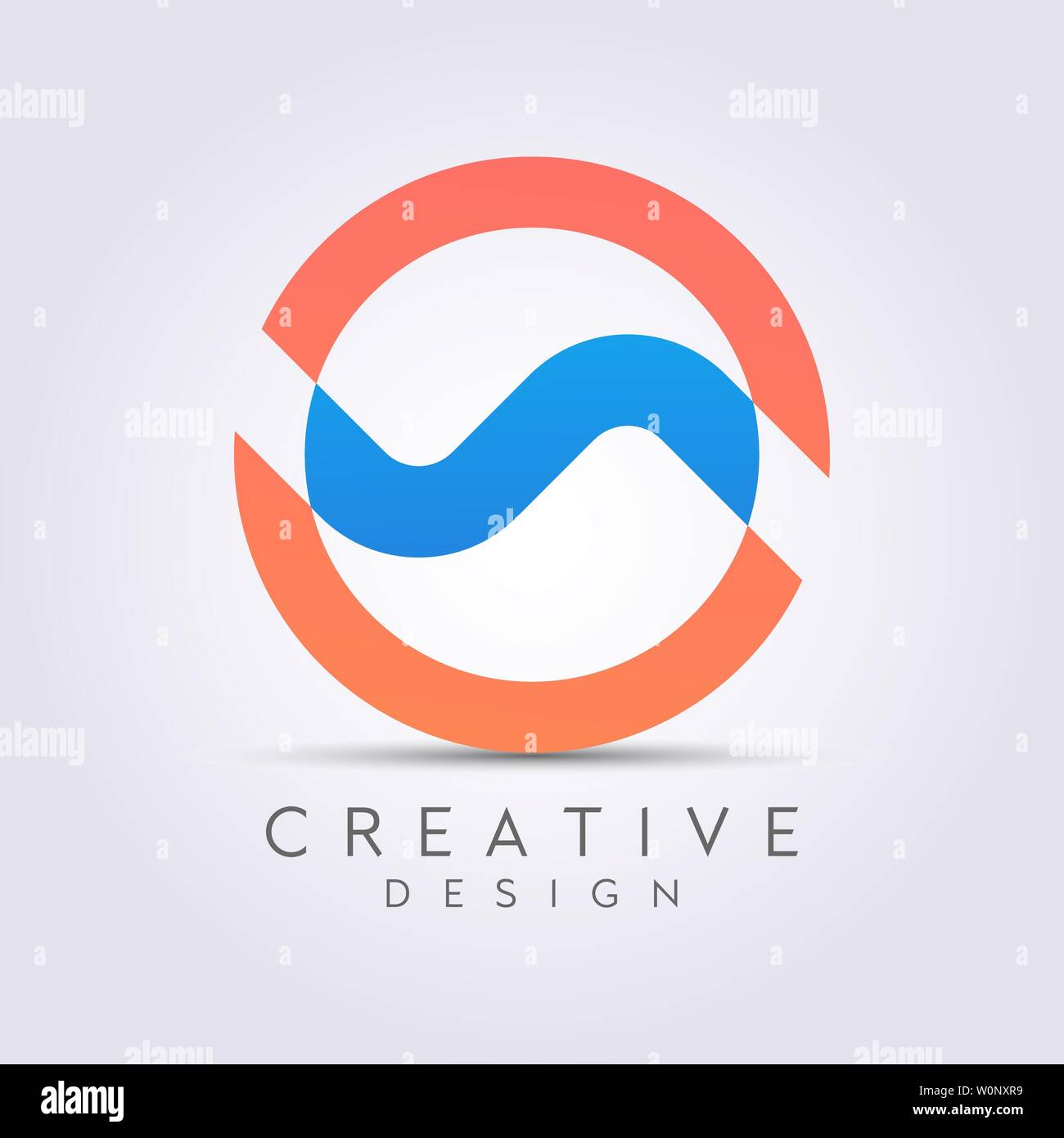 Combinazione di cerchio, Onda e lettera S illustrazione vettoriale di clipart Design Logo Symbol modello. Illustrazione Vettoriale