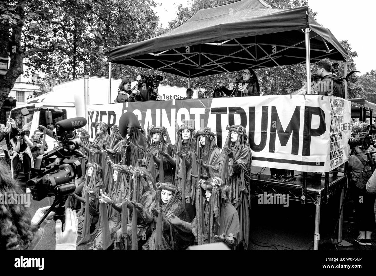 Donald Trump protesta a Londra Foto Stock