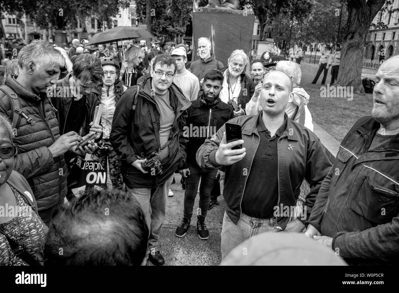 Donald Trump protesta a Londra Foto Stock