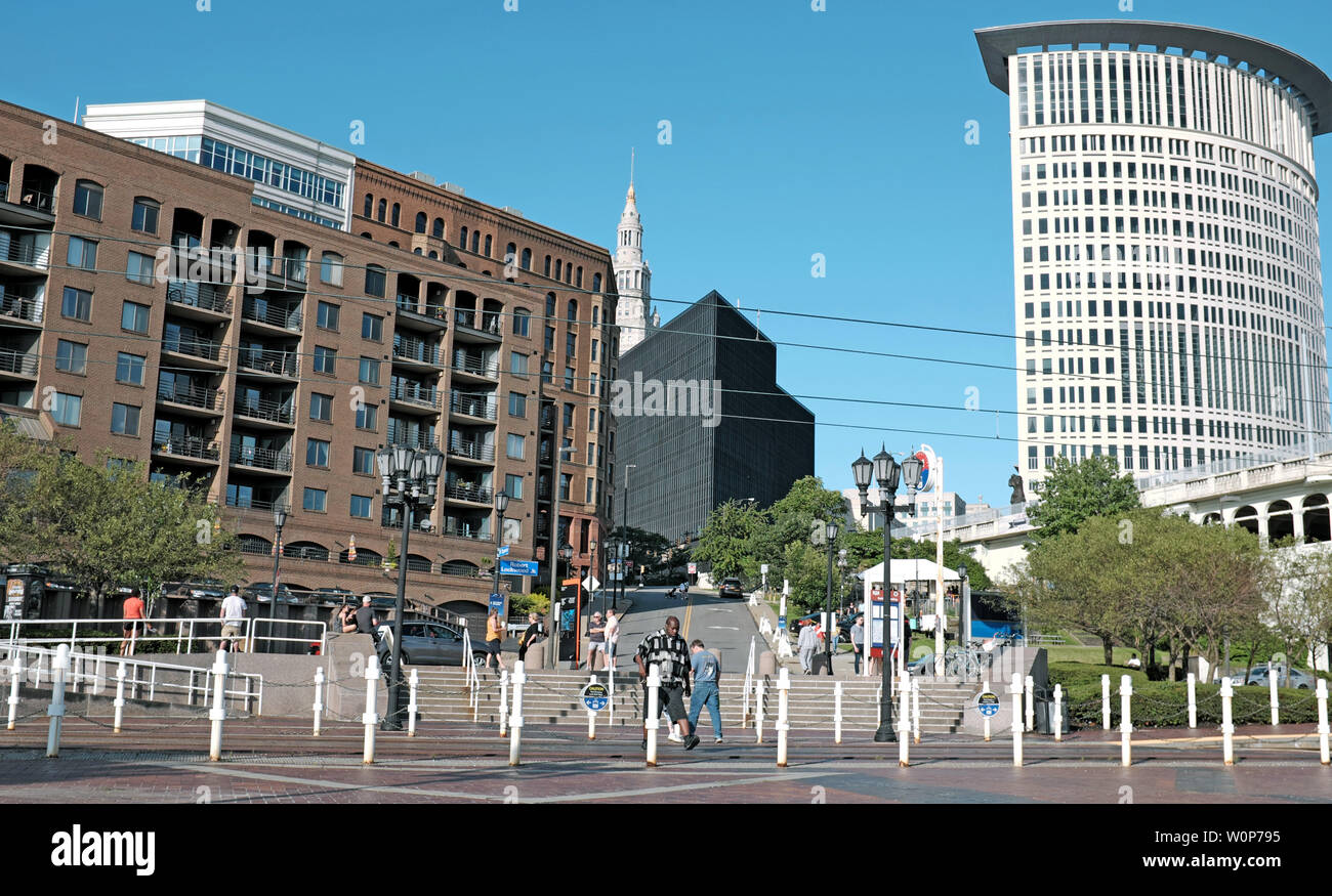 The Cleveland Flats East Bank A Cleveland, Ohio, Stati Uniti. Foto Stock