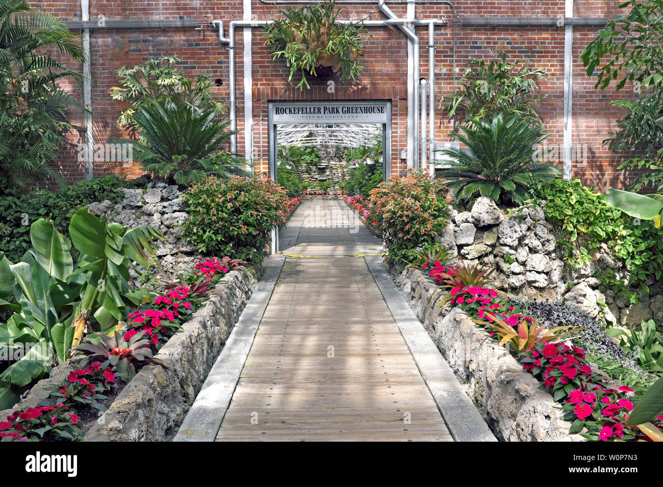 Interno Della Serra del Rockefeller Park a Cleveland, Ohio, Stati Uniti. Foto Stock