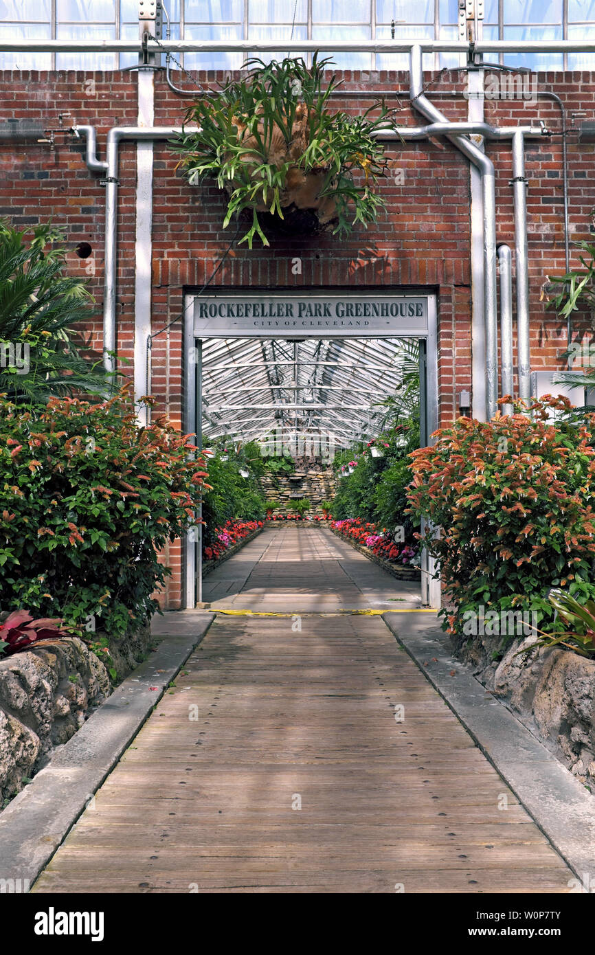 Interno Della Serra del Rockefeller Park a Cleveland, Ohio, Stati Uniti. Foto Stock