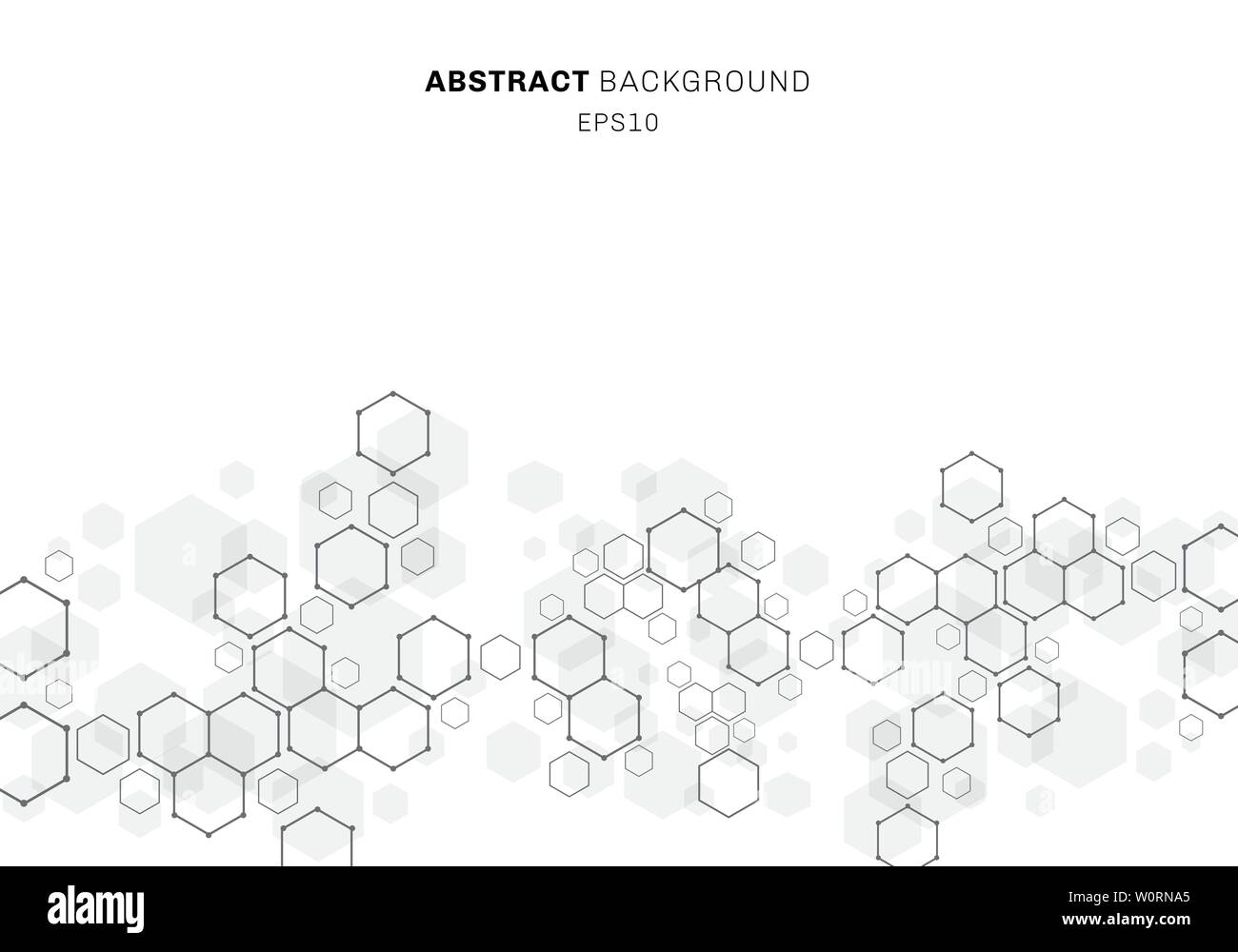 Abstract molecola esagonale la struttura del sistema di neuroni. La tecnologia digitale sfondo con copia spazio. Il futuro modello geometrico. Illustrazione Vettoriale Illustrazione Vettoriale