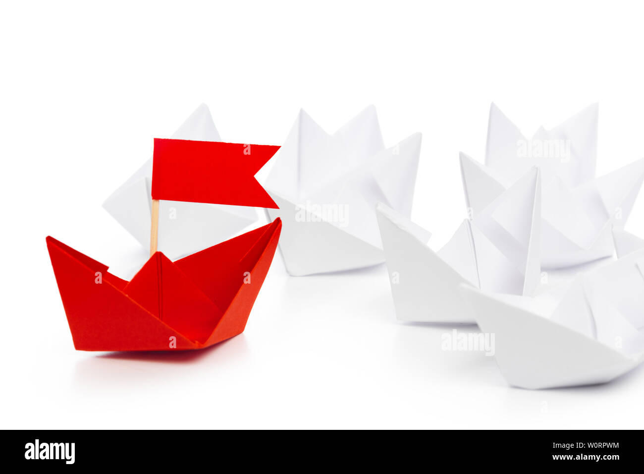 Vincitore carta rossa nave Foto Stock