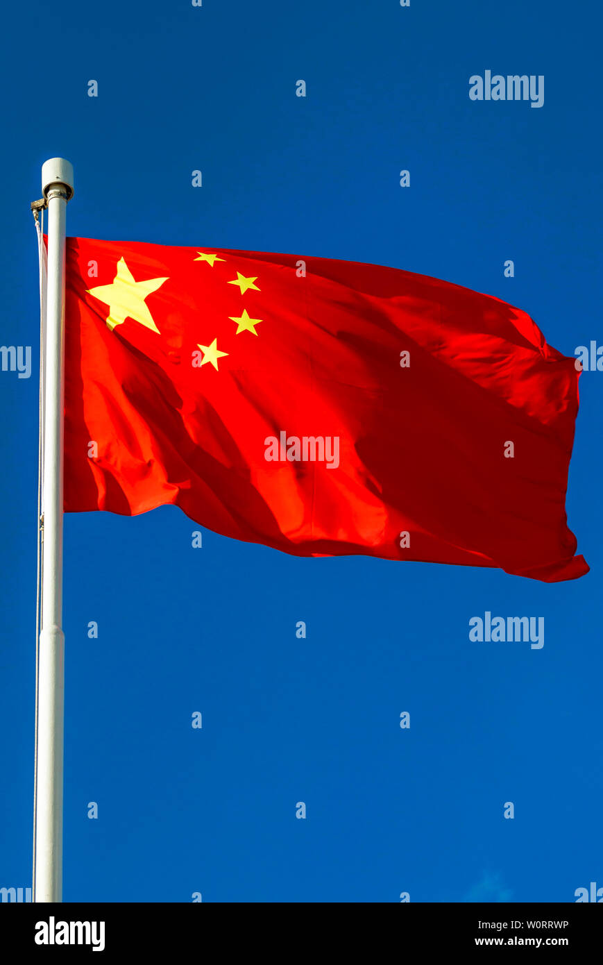 Bandiera cinese battenti, Hong Kong SAR, Cina Foto Stock