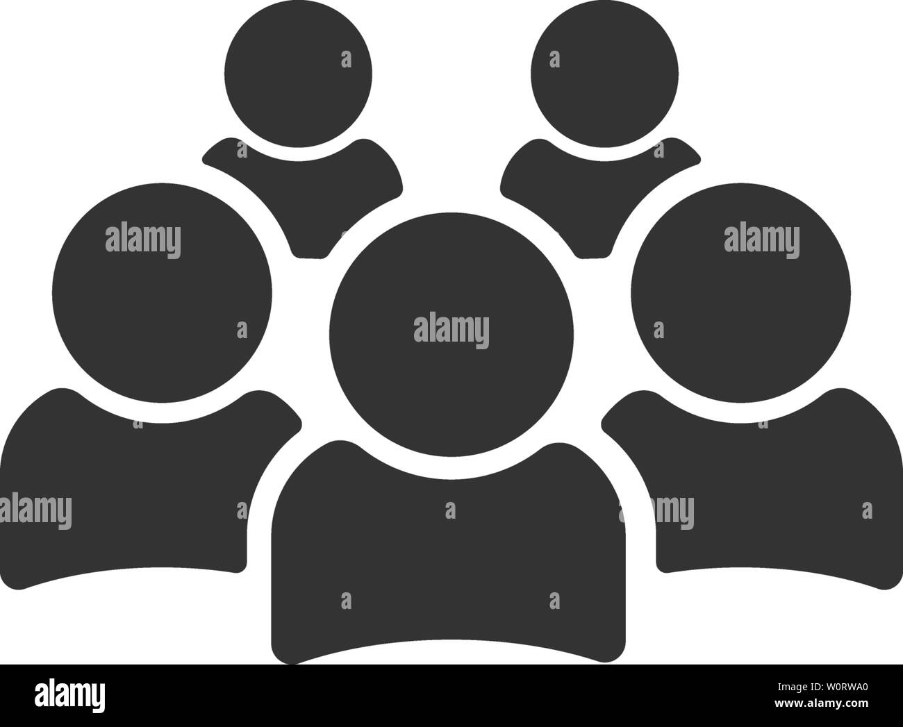 Icona di persone in un elegante stile piatto isolato su sfondo bianco. Segno della folla. Persone di simbolo per il vostro web site design, logo, app, UI. Illustrazione vettoriale EPS10. Illustrazione Vettoriale