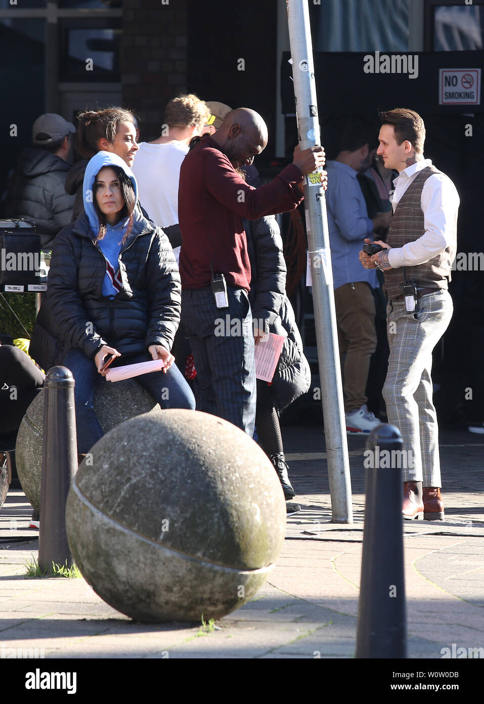 Naomi Scott,Djimon Hounsou ,Jonathan Tucker e troupe, 3 Angel per Charlie all'isola Fleet Hamburg Foto Stock