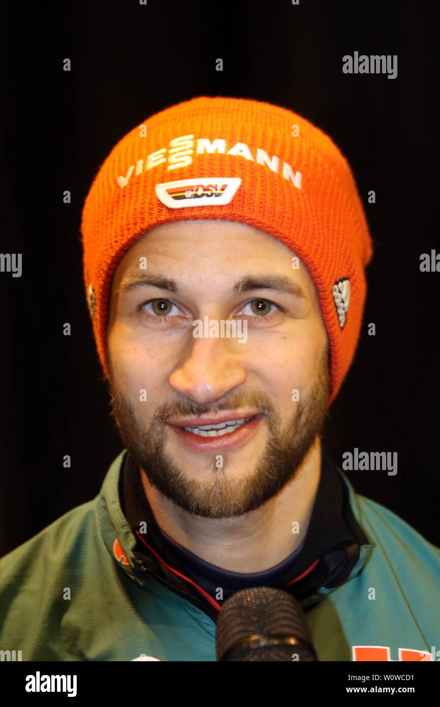 Weltmeister Markus Eisenbichler (TSV Siegsdorf) beim Skispringen Herren, Nordische FIS SKI-WM 2019 in Innsbruck Foto Stock