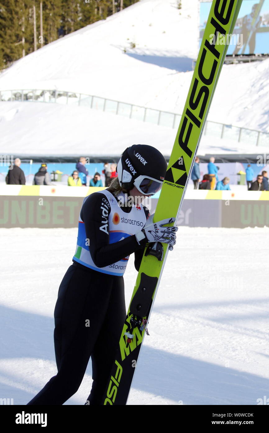 Anna Rupprecht (SC) Degenfeld beim formazione Frauen Skispringen, Nordische FIS SKI-WM 2019 in Seefeld Foto Stock