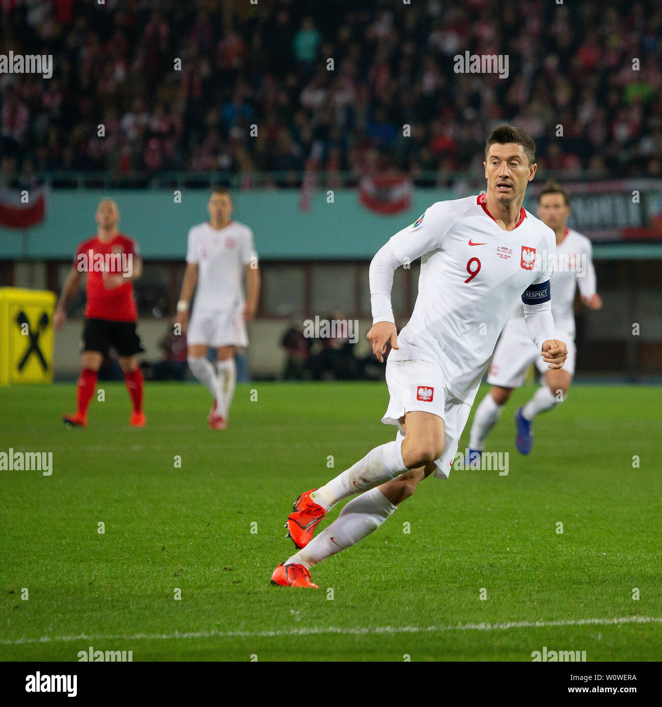 2019-03-21, l'Ernst-Happel-Stadion, Calcio, Sport, UEFA QUALIFICAZIONI EUROPEE 2020, Vienna, Austria vs Polonia, Robert Lewandowski Foto Stock