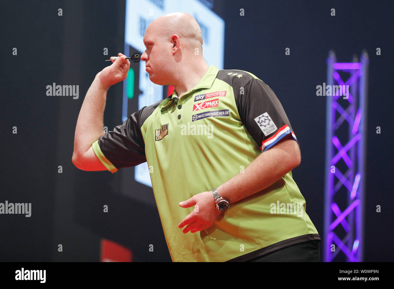 Michael van Gerwen, Europeo Freccette Open PDC, Ostermann-Arena, Leverkusen, 23.03.2019 Foto Stock