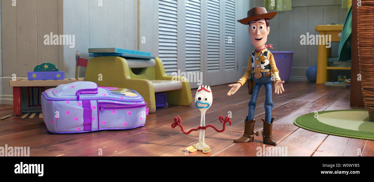 Toy Story 4 è un imminente American 3D calcolatore-animated commedia film prodotto da Pixar Animation Studios per Walt Disney Pictures. È il quarto episodio della Pixar Toy Story serie. Questa fotografia è fornito per il solo uso editoriale ed è il copyright del film company e/o il fotografo designato assegnato dal film o società di produzione. Foto Stock