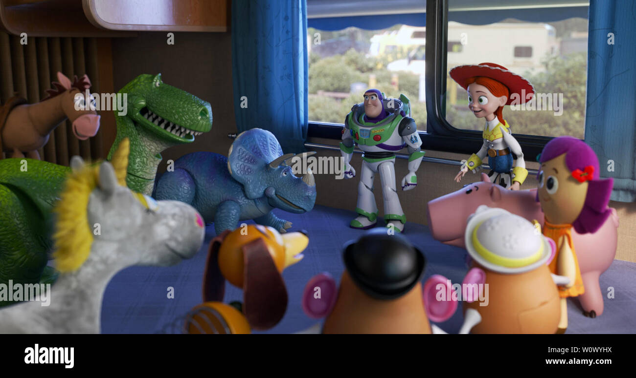 Toy Story 4 è un imminente American 3D calcolatore-animated commedia film prodotto da Pixar Animation Studios per Walt Disney Pictures. È il quarto episodio della Pixar Toy Story serie. Questa fotografia è fornito per il solo uso editoriale ed è il copyright del film company e/o il fotografo designato assegnato dal film o società di produzione. Foto Stock
