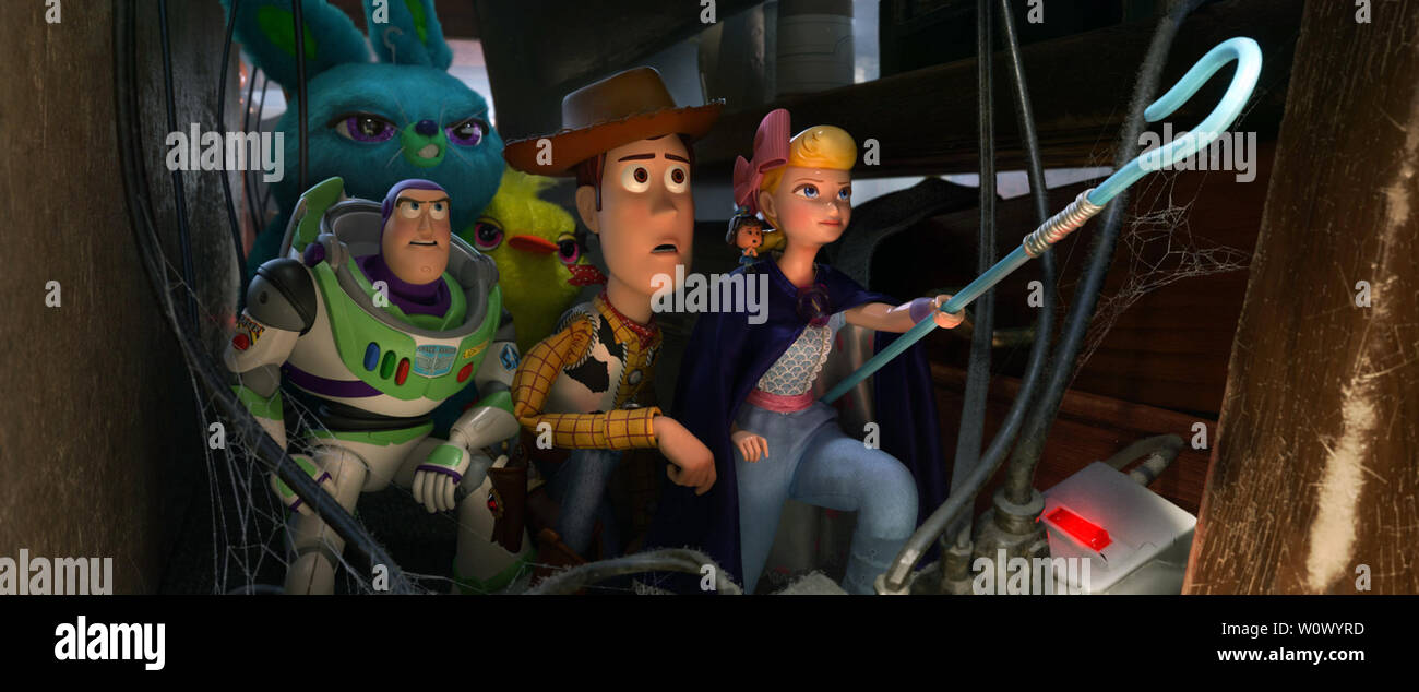Toy Story 4 è un imminente American 3D calcolatore-animated commedia film prodotto da Pixar Animation Studios per Walt Disney Pictures. È il quarto episodio della Pixar Toy Story serie. Questa fotografia è fornito per il solo uso editoriale ed è il copyright del film company e/o il fotografo designato assegnato dal film o società di produzione. Foto Stock