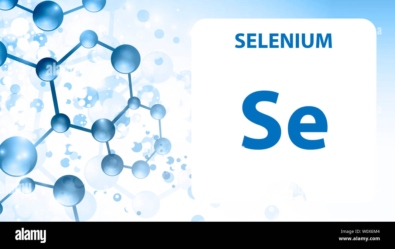 Il selenio 34 l'elemento. Metalli alcalino terrosi. Elemento chimico di Mendeleev Tavola Periodica. Il selenio in piazza cube concetto creativo. Chimica, laborato Foto Stock