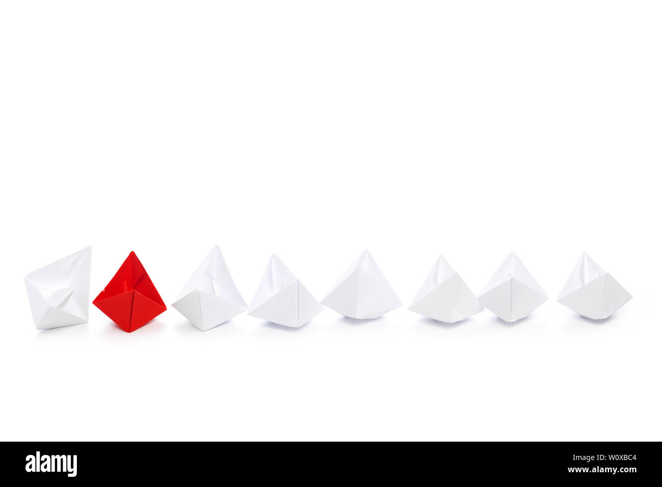 Vincitore carta rossa nave Foto Stock