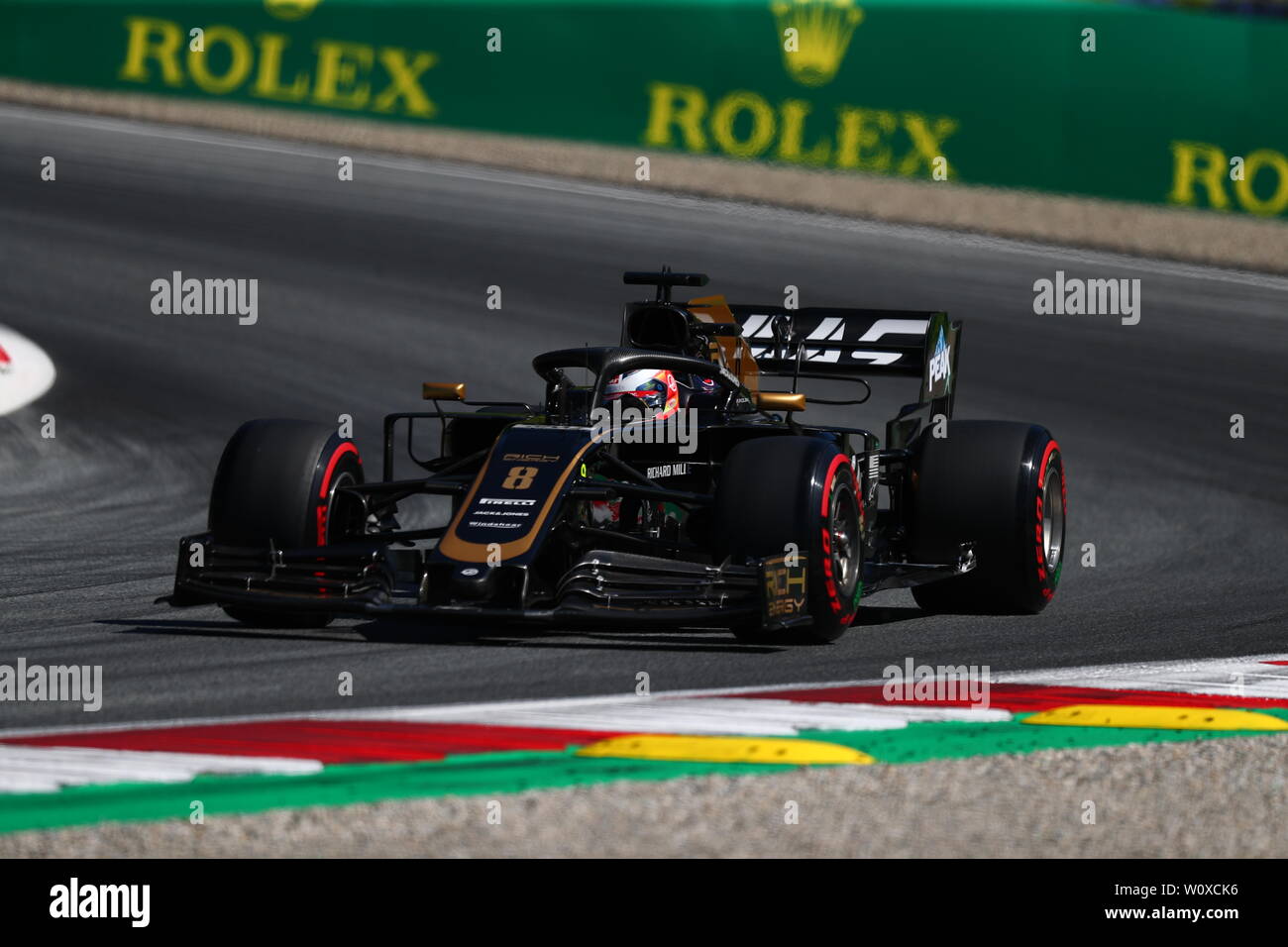 Spielberg, Austria. 25 Ago, 2018. #08 Romain Grosjean, Haas Team di F1. Austrian Grand Prix 2019 Spielberg. Credit: Indipendente Agenzia fotografica/Alamy Live News Foto Stock