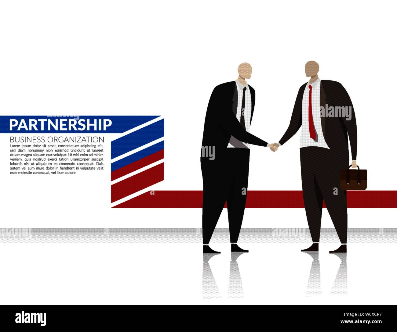 Corporation business partnership. due imprenditori agitare manualmente per fare un accordo di partnership di organizzazione aziendale, imprenditore moderno char Illustrazione Vettoriale
