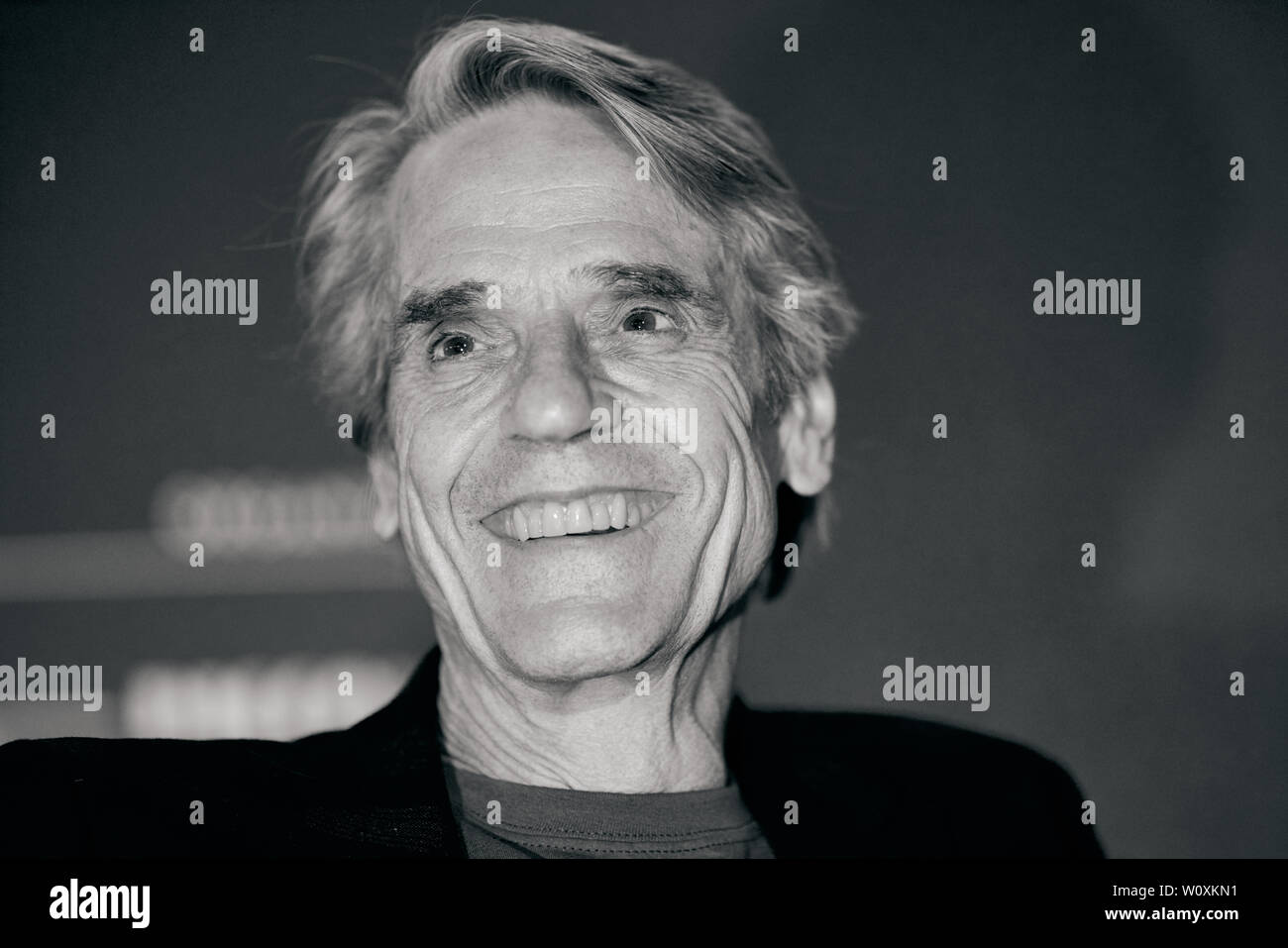 Roma, Italia - 16 Giugno 2019: Jeremy Irons assiste "Il cinema in Piazza', cinema all'aperto a San Cosimato square. Foto Stock