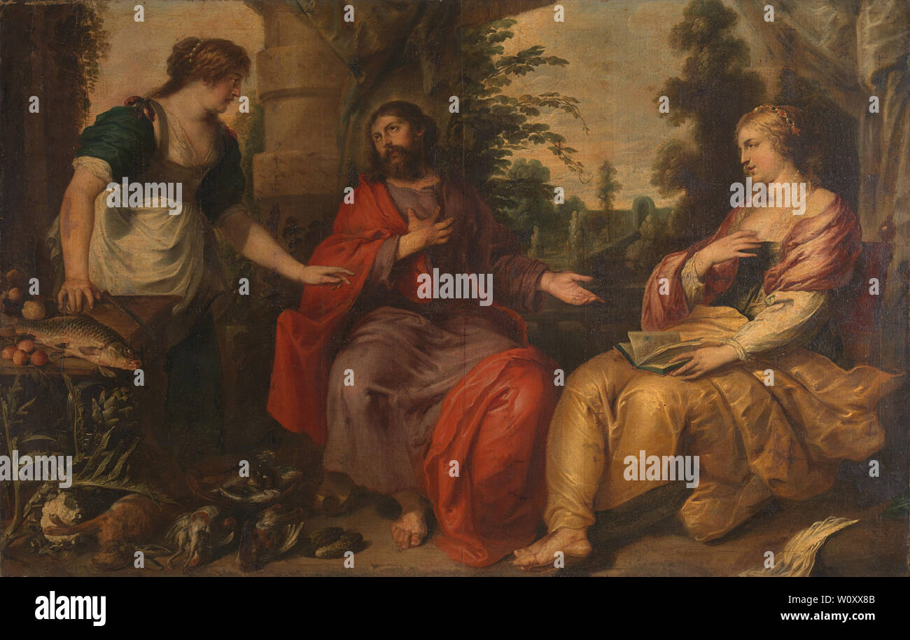 Cristo con Marta e Maria. Malo, Vincent; Adriaenssen, Vincent Foto Stock