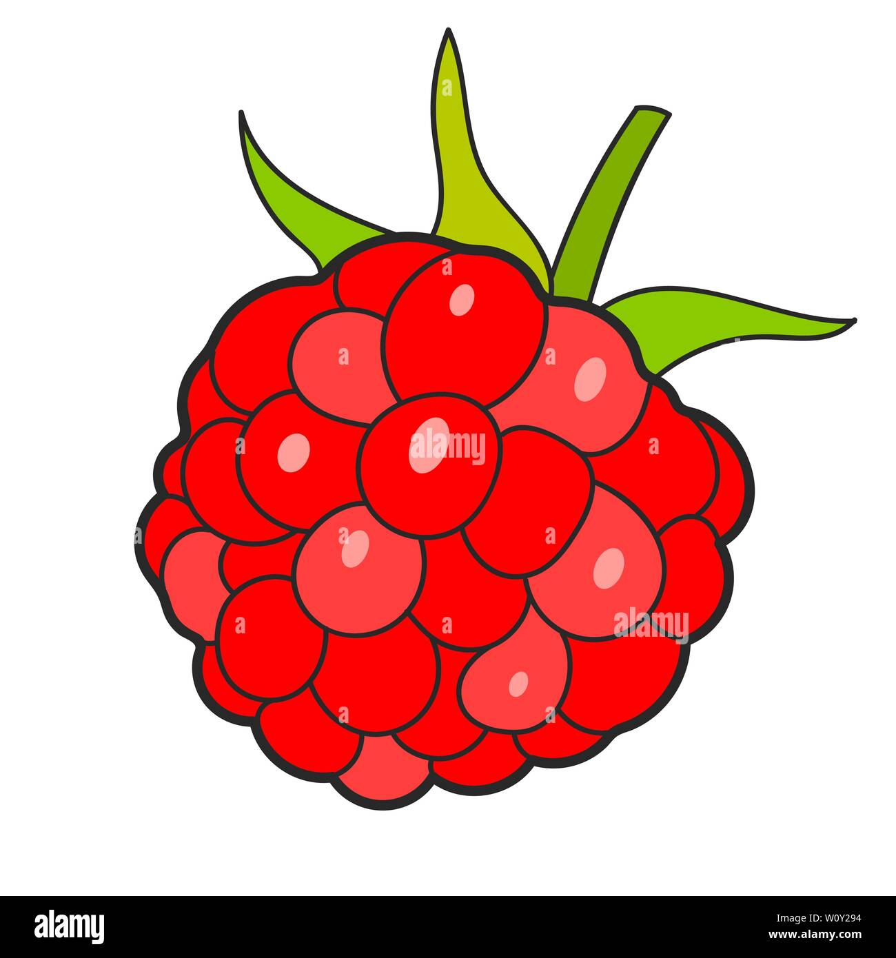 Schizzo di lampone illustrazione vettoriale pronto per il suo design, biglietto di auguri Illustrazione Vettoriale