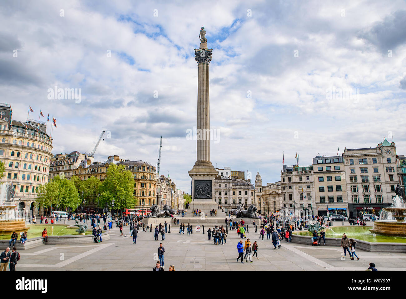 Trafalgar Square a Londra, Regno Unito Foto Stock