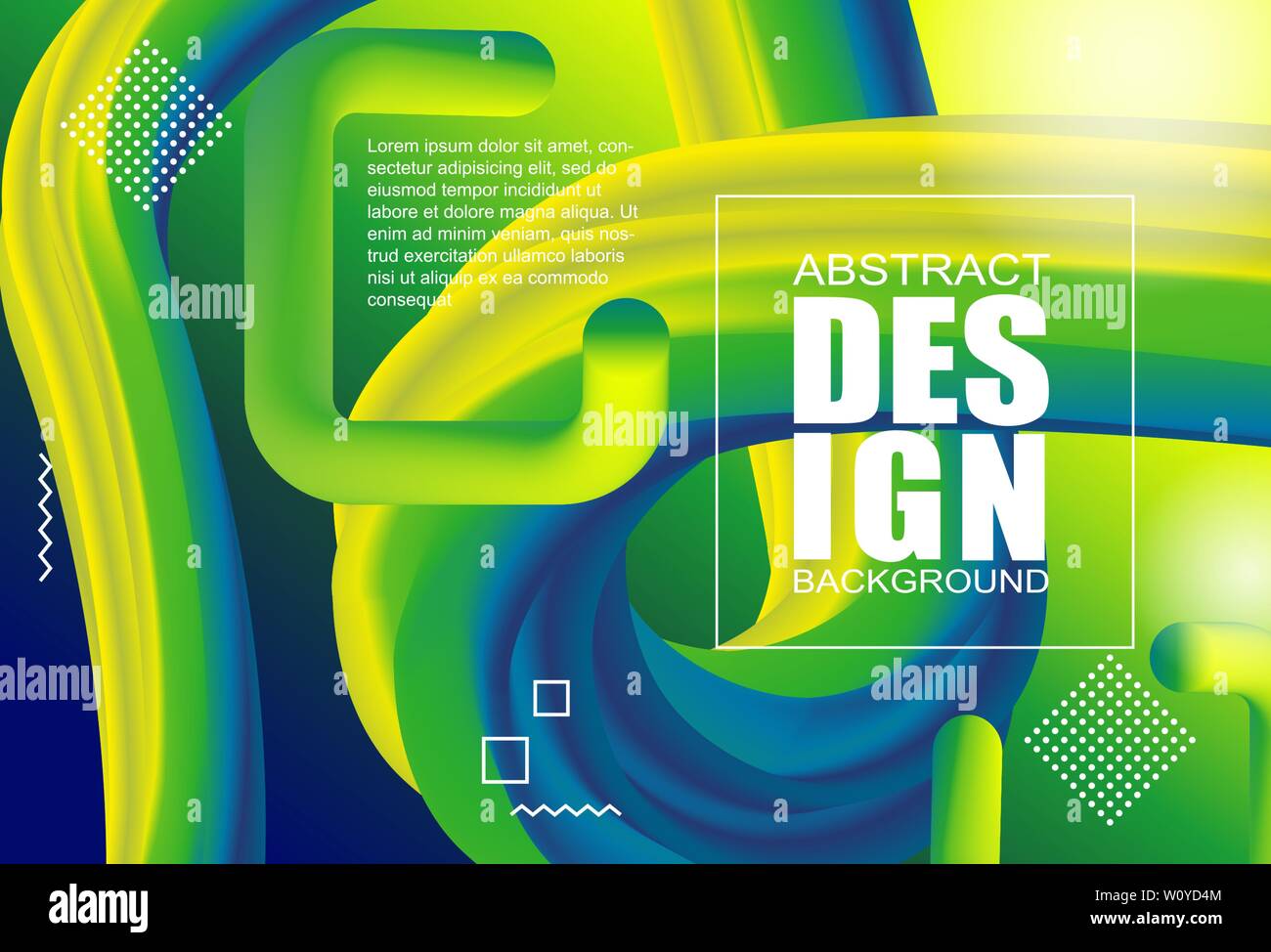 Abstract moderno design 3d forma di flusso. Onda liquido sfondi per poster, presentazione e banner Web Illustrazione Vettoriale