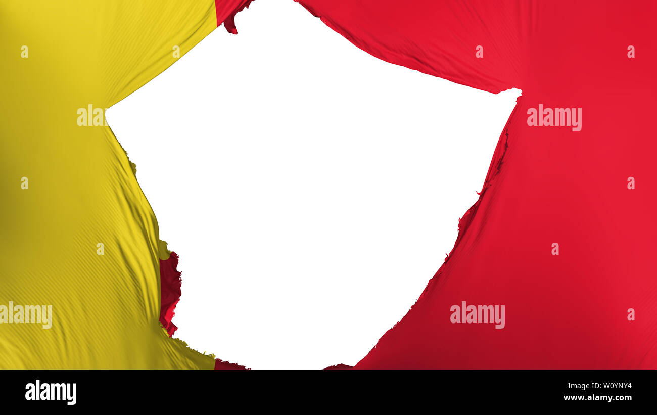 Incrinato Moroni, capitale delle Isole Comore bandiera, sfondo bianco, rendering 3D Foto Stock