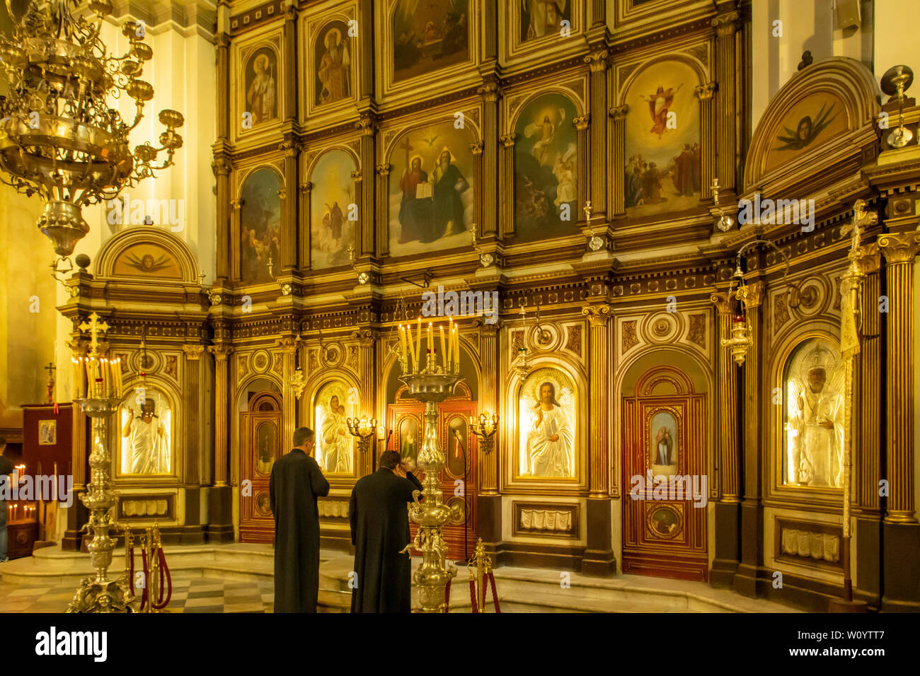 Le icone in St Nichola la Chiesa Ortodossa Serba, vecchio Kotor, Montenegro Foto Stock