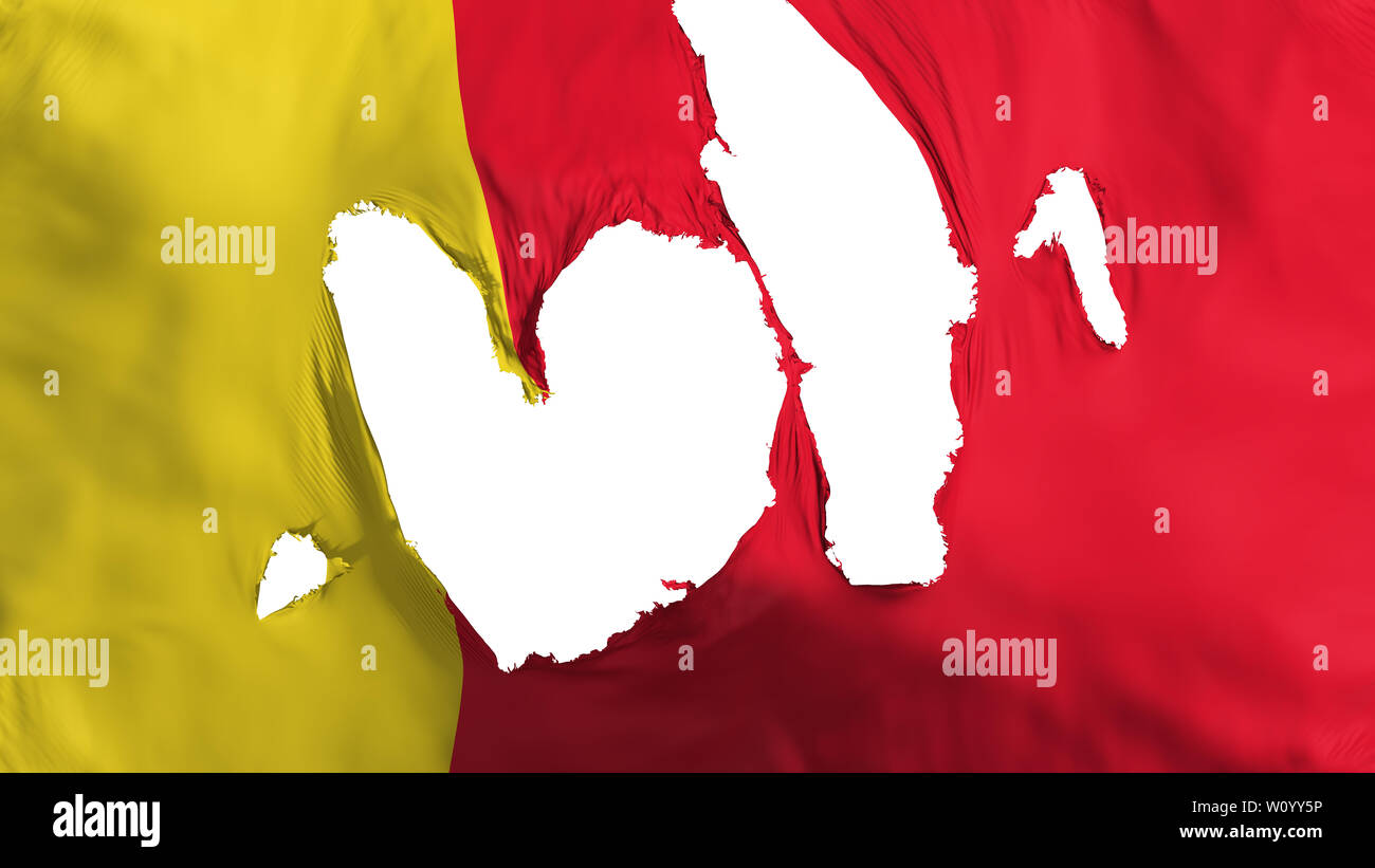 Ragged Moroni, capitale delle Isole Comore bandiera, sfondo bianco, rendering 3D Foto Stock