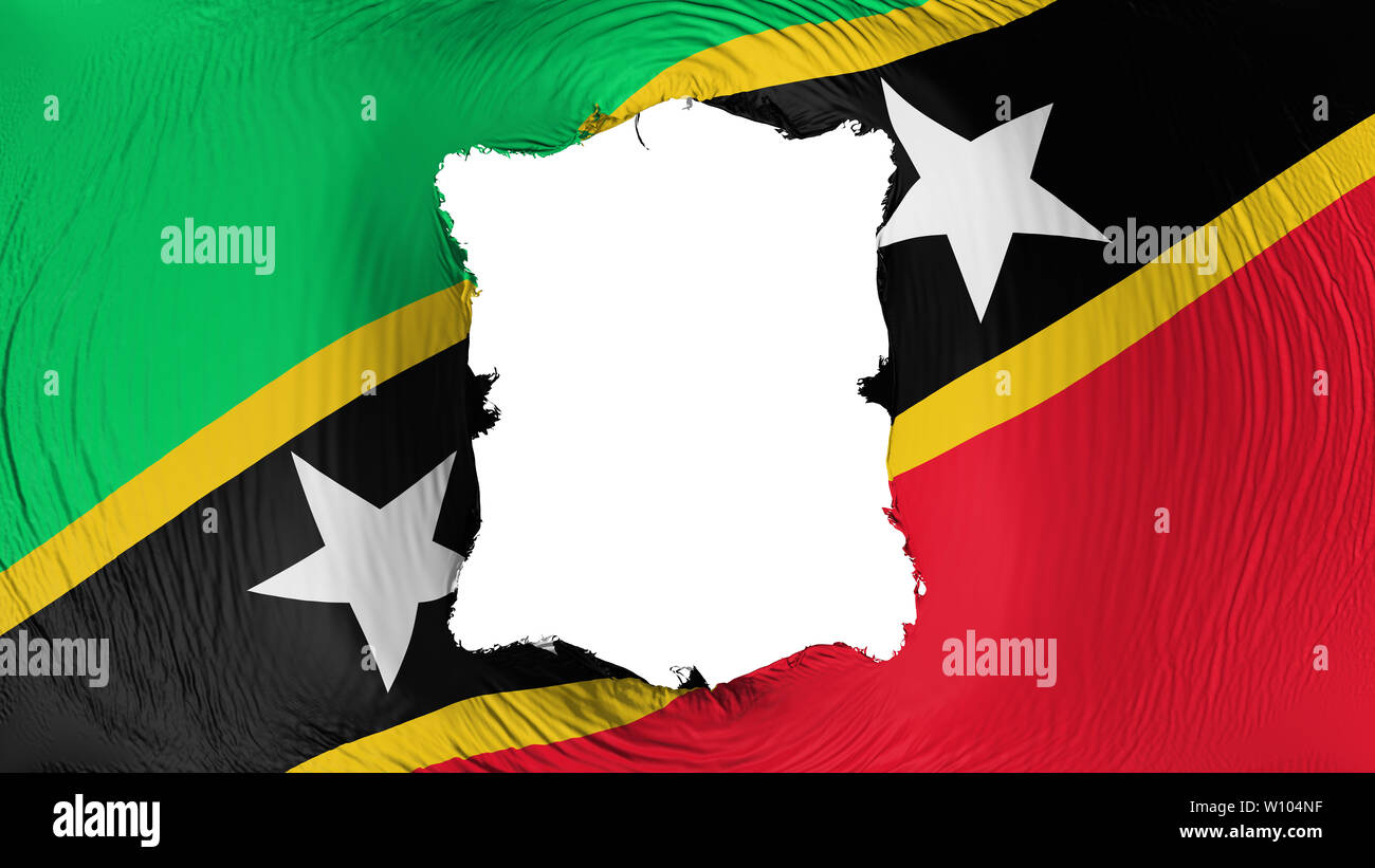 Il foro quadrato nella Federazione di Saint Kitts e Nevis bandiera Foto Stock