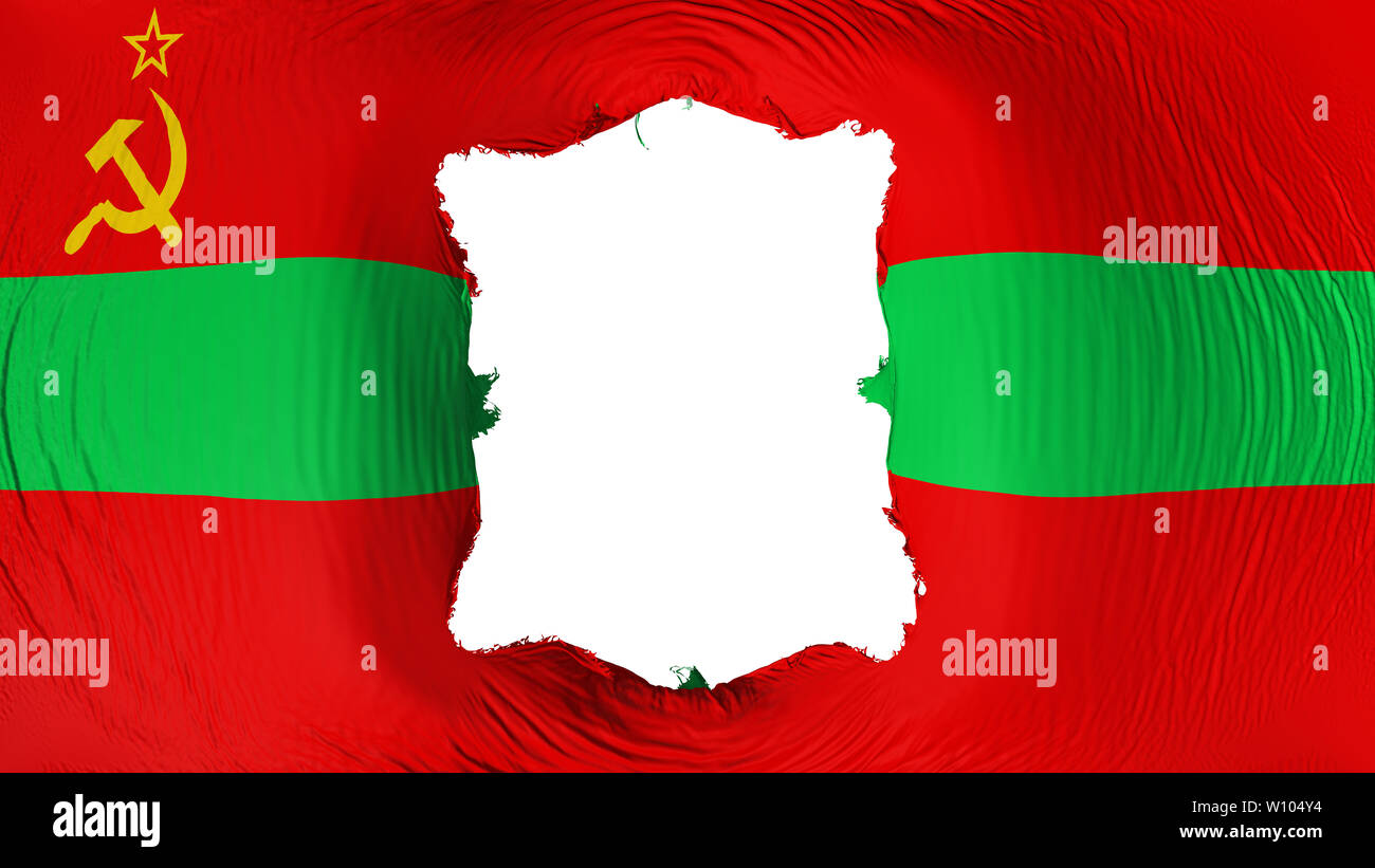 Il foro quadrato nella Transnistria bandiera Foto Stock
