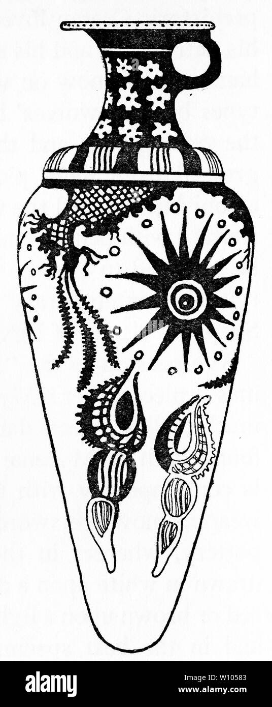 Mezzitoni di un cretese vasetto di acqua o materiale di riempimento dall'età del bronzo, xv al XIII secolo A.C. Foto Stock