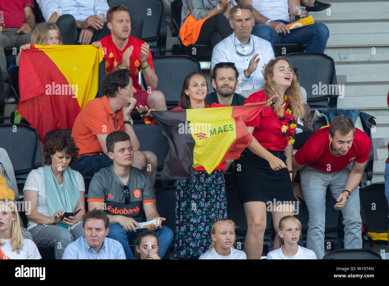 28 giugno 2019 ad Amsterdam, Paesi Bassi FIH Pro League Belgio / Paesi Bassi FIH Pro League 2019 pubblico Belgio Foto Stock